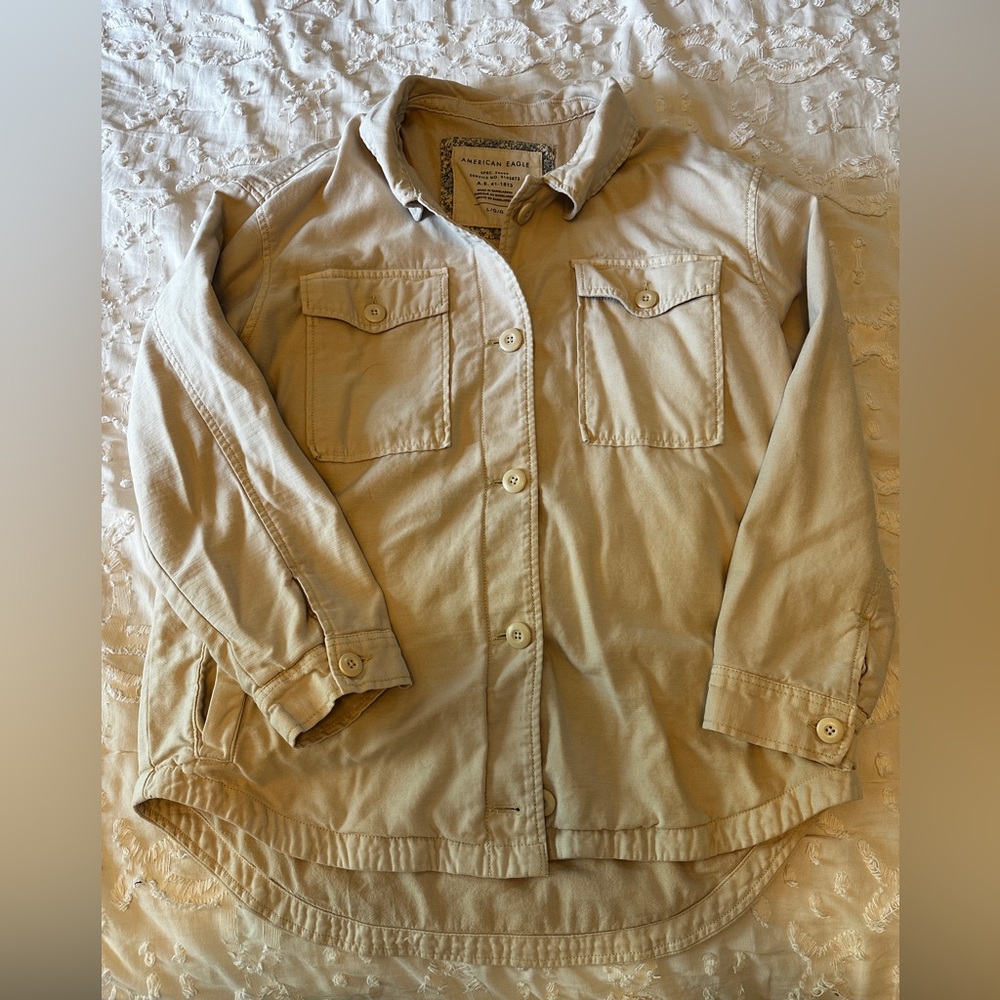 American eagle cream thick flannel, large